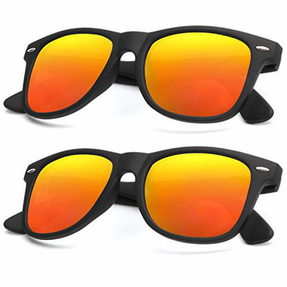 Picture of Polarized Sunglasses for Men and Women Matte Finish Sun glasses Color Mirror Lens 100% UV Blocking