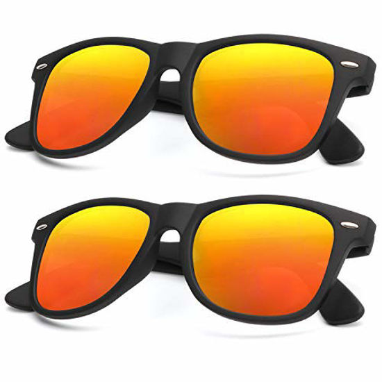 Picture of Polarized Sunglasses for Men and Women Matte Finish Sun glasses Color Mirror Lens 100% UV Blocking
