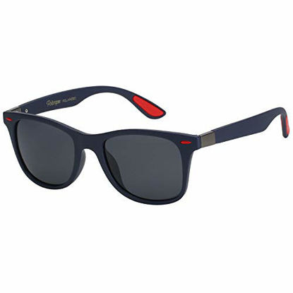 Picture of Polarspex Polarized 80's Retro Classic Trendy Stylish Sunglasses for Men Women (Racing Navy | Polarized Smoke, 52)