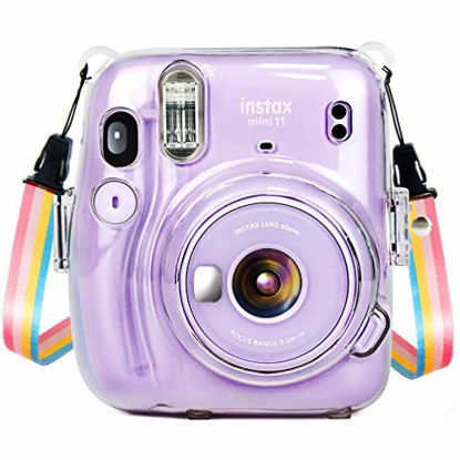 Picture of Wolven Camera Case with Adjustable Shoulder Strap Compatible with Fugifilm Mini 11 Instant Camera - (Clear)