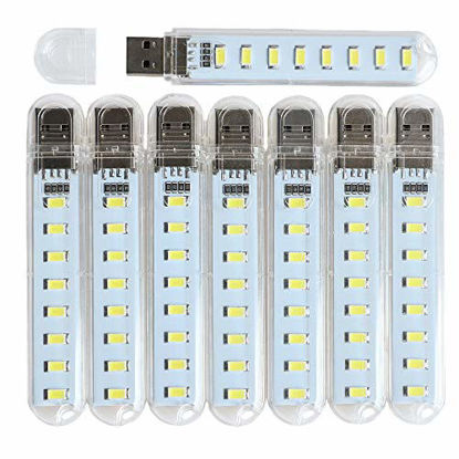 Picture of VOKARO USB Led Lamp Camping Night Light for Power Bank PC Laptop (Pack of 8) (White)
