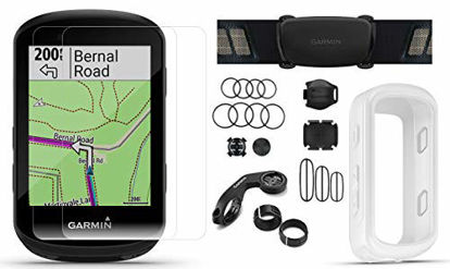 Picture of Garmin Edge 530 Sensor Bundle with Chest Strap HRM, Bluetooth Speed/Cadence Sensors, Silicone Case & Screen Protectors (x2) | Cycle GPS, Navigation, Mounts | Bike Computer (White Case + Sensors)