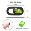 Picture of Laptop Web Camera Cover Ultra Thin (0.027in) Webcam Cover Slide Elephant Printed for Laptop,Desktop,PC,Macboook,iMac,Computer,Smartphone(3 Pack) (Turtle)