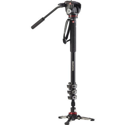Picture of Manfrotto MVMXPROA42WUS Aluminum Video Monopod With 2-Way Video Head, Black ,4 section