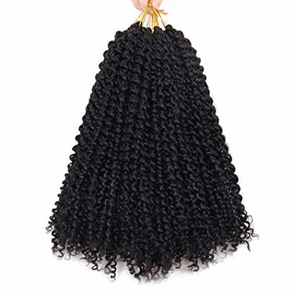 Picture of 7 Pack 16 Inch Passion Twist Hair Water Wave Synthetic Crochet Braids for Passion Twist Braiding Hair Goddess Locs Bohemian Curl Hair Extensions (7Packs, 16Inch, 1B#)