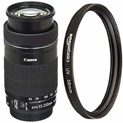 Picture of Canon EF-S 55-250mm F4-5.6 IS STM Lens with UV Protection Filter - 58 mm