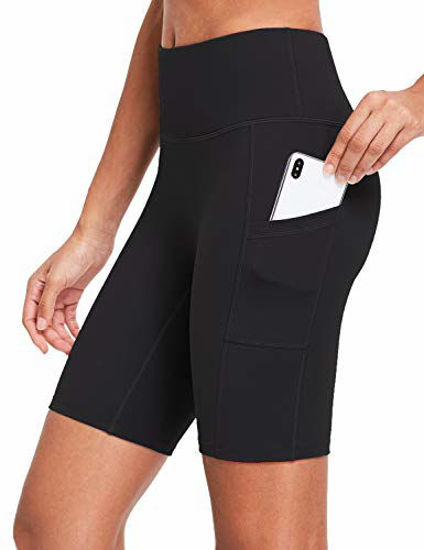 GetUSCart- BALEAF Women's 8 Buttery Soft Biker Yoga Shorts High Waisted  Workout Compression Pocketed Shorts Black Size XXXL
