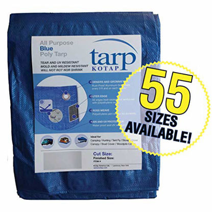 Picture of Kotap TRA-1525 All Purpose Poly Tarp, Mold, Mildew, Tear and UV Resistant, 15 x 25-Foot, Blue