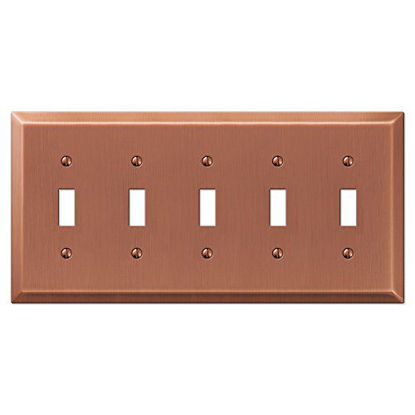 Picture of Amerelle Century Quintuple Toggle Steel Wallplate in Antique Copper