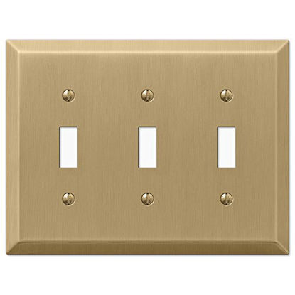 Picture of AMERELLE 163TTTBZ Century Triple Toggle Steel Wallplate in Brushed Bronze
