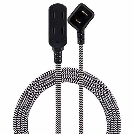 GetUSCart Cordinate Designer Extension, 2 Prong Power Strip, Extra Long 8 Ft Cable with Flat