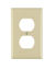 Picture of Leviton 80703-I 1-Gang Duplex Device Receptacle Wallplate, Standard Size, Thermoplastic Nylon, Device Mount, 1 Pack, Ivory