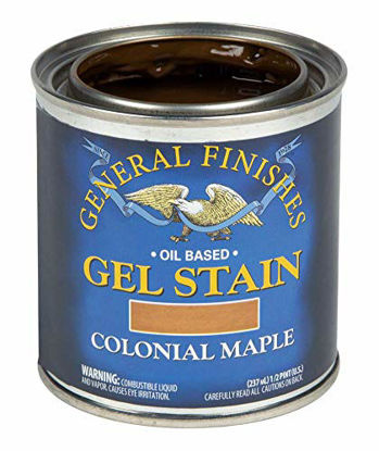 Picture of General Finishes Oil Base Gel Stain, 1/2 Pint, Colonial Maple