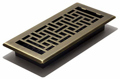 Picture of Decor Grates AJH410-A Oriental Floor Register, 4x10, Antique Brass