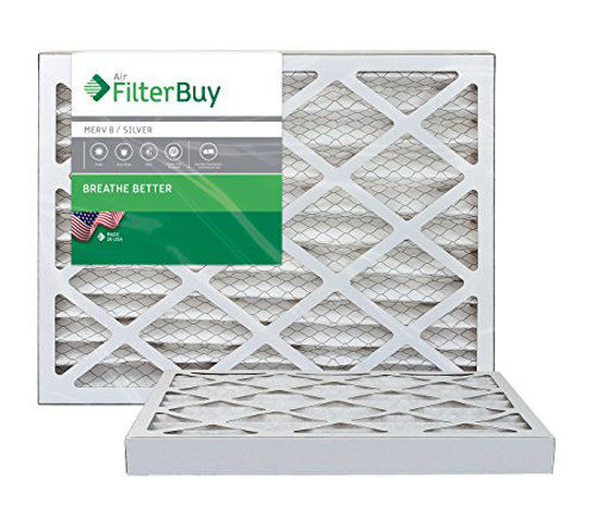 Silver FilterBuy 12x16x2 MERV 8 Pleated AC Furnace Air Filter, 12x16x2 Pack of 2 Filters