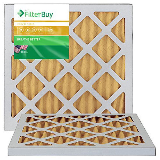Picture of FilterBuy 10x18x1 MERV 11 Pleated AC Furnace Air Filter, (Pack of 2 Filters), 10x18x1 - Gold