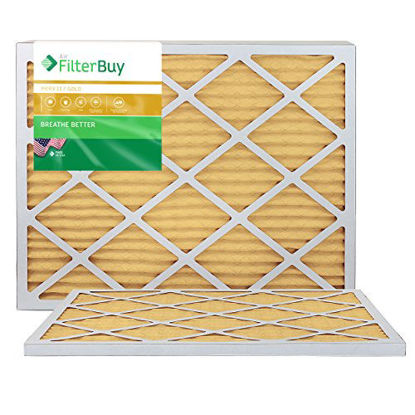 Picture of FilterBuy 23.5x23.5x1 MERV 11 Pleated AC Furnace Air Filter, (Pack of 2 Filters), 23.5x23.5x1 - Gold