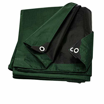 Picture of Tarp Cover 9X12 Green/Black 2-Pack Heavy Duty Thick Material, Waterproof, Great for Tarpaulin Canopy Tent, Boat, RV Or Pool Cover!!!(Poly Tarp Heavy Duty 9X12)