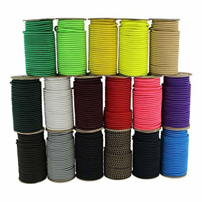 Picture of SGT KNOTS Marine Grade Shock Cord - 100% Stretch, Dacron Polyester Bungee for DIY Projects, Tie Downs, Commercial Uses (1/8" x 500ft, KellyGreen)