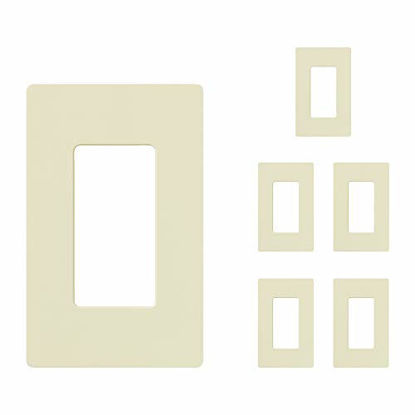 Picture of Lutron Claro 1-Gang Wallplate (6 Pack) | CW-1-AL-6 | Almond