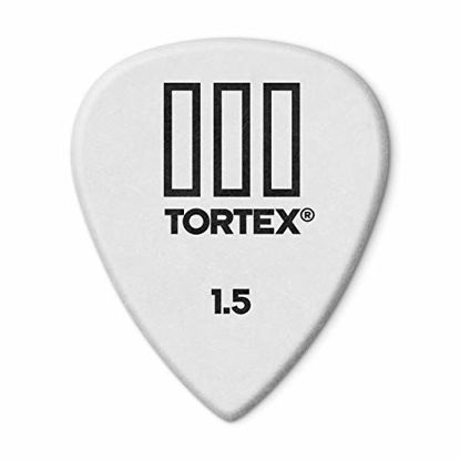 Picture of Dunlop 462P1.5 Tortex TIII, White, 1.5mm, 12/Player's Pack