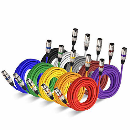 Picture of 25 Feet XLR Cable Audio Cords- EBXYA 25ft Microphone Patch Cable Balanced, 10 Color Packs