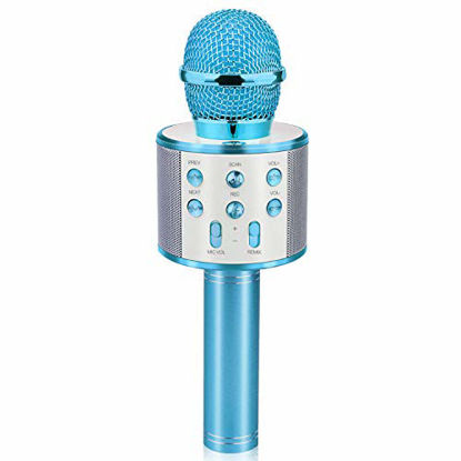 Picture of Gifts for 4 5 6 7 8 9 10 Year Old Kids, Touber Wireless Portable Handheld Karaoke Microphone Bluetooth Toys for 4-12 Year Old Girls Boys Family Birthday Party Gift Toy Age 4-12 Girl Boy