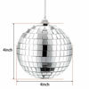 Picture of 2 Pieces Mirror Disco Ball, 70's Disco Party Decoration, Hanging Ball for Party or DJ Light Effect, Home Decorations, Stage Props, Game Accessories (Silver, 4 Inch)