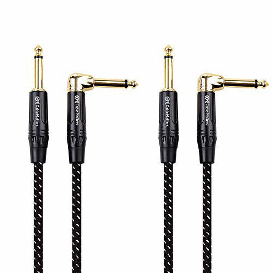 GetUSCart Cable Matters 2 Pack 1/4 Inch TS Straight to Right Angle