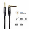 Picture of Cable Matters 2 Pack 1/4 Inch TS Straight to Right Angle Guitar Cable, 1/4 Instrument Cable - 10 Feet