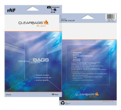 Picture of ClearBags Seal Top Closure Bags, Perfect Fit For 9x12 Photos, Art Prints, Pictures, Posters | Resealable Adhesive on Bag, Not Flap | Crystal Clear, Archival Safe | Pack of 25 (9" x 12")