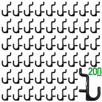 Picture of Pegboard Hooks Kit 200PK Pegboard J Hook Assortment Black Peg Hooks