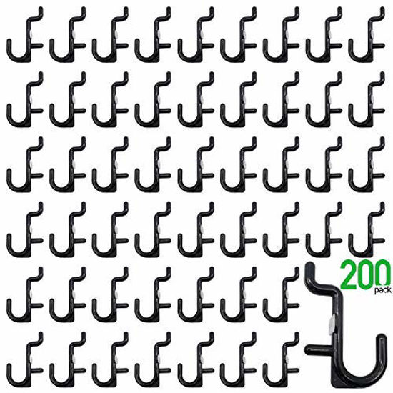 Picture of Pegboard Hooks Kit 200PK Pegboard J Hook Assortment Black Peg Hooks