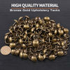 Picture of Keadic 250Pcs [ 5/8" in Diameter ] Antique Upholstery Tacks Furniture Nails Pins Assortment Kit for Upholstered Furniture Cork Board or DIY Projects - Bronze