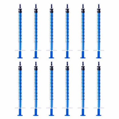 Picture of 12 Pack - 1ml Plastic Syringe with Measurement, No Needle Suitable for Refilling and Measuring Liquids, Feeding Pets, Oil or Glue Applicator