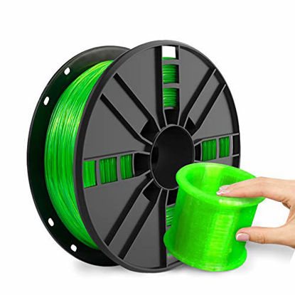 Picture of TPU Filament,Vacuum Sealed Flexible TPU Filament 1.75mm, Dimensional Accuracy +/- 0.05 mm, Green 3D Filament TPU 1.75