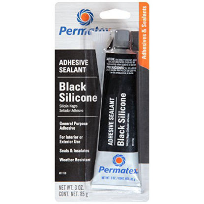 Picture of Permatex 81158-12PK Black Silicone Adhesive Sealant, 3 oz. Tube (Pack of 12)