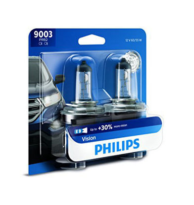 Picture of Philips 9003 Vision Upgrade Headlight Bulb with up to 30% More Vision, 2 Pack