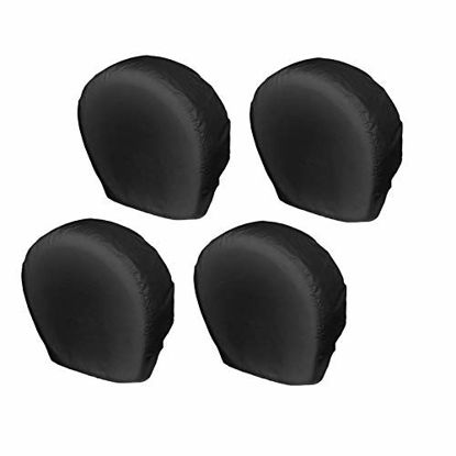 Picture of Explore Land Tire Covers 4 Pack - Tough Tire Wheel Protector For Truck, SUV, Trailer, Camper, RV - Universal Fits Tire Diameters 23-25.75 inches, Black