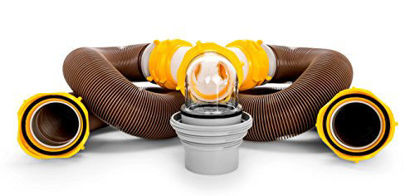 Picture of Camco 39667 Revolution 20' Sewer Hose Kit with Swivel Fittings and Wye Connector - Ready To Use Kit with Fittings, Hoses, and Storage Caps, Great For RVs with Separate Tank Valves