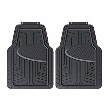 Picture of Amazon Basics 2-Piece All-Season Odorless Rubber Floor Mat for Cars, SUVs and Trucks, Black