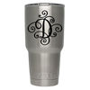 Picture of ViaVinyl Monogram die cut decal/sticker. CLICK FOR COLOR/LETTER OPTIONS. AVAILABLE IN FOUR COLORS AND ALL LETTERS A-Z! Great for windows, Yeti and RTIC tumblers, Macbooks and more! (Letter"D", Black)