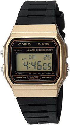 Picture of Casio Men's Data Bank Quartz Watch with Resin Strap, Black, 18 (Model: F91WM-9A)