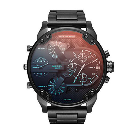 GetUSCart Diesel Men s Mr. Daddy 2.0 Quartz Stainless Steel Chronograph Watch Color Black Stainless Model DZ7395