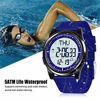 Picture of Beeasy Mens Digital Watch Waterproof with Alarm Stopwatch Countdown Timer Dual Time, 12/24 Hours Thin Digital Wrist Watches for Men Women, Blue