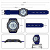 Picture of Beeasy Mens Digital Watch Waterproof with Alarm Stopwatch Countdown Timer Dual Time, 12/24 Hours Thin Digital Wrist Watches for Men Women, Blue