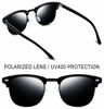 Picture of Joopin Semi Rimless Polarized Sunglasses Women Men Retro Brand Sun Glasses with Case (All Black)