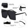 Picture of GRFISIA Square Oversized Sunglasses for Women Men Flat Top Fashion Shades (2pcs - black, 2.56)
