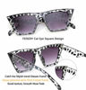 Picture of FEISEDY Vintage Square Cat Eye Sunglasses Women Fashion Small Cateye Sunglasses B2473 (White leopard, 52)