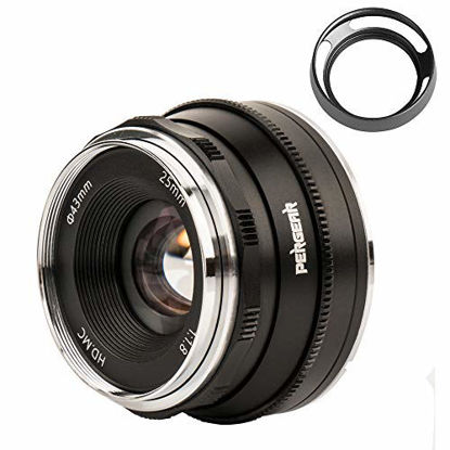 Picture of PERGEAR 25mm F1.8 Manual Focus Fixed Lens for Fujifilm Fuji Cameras X-A1 X-A10 X-A2 X-A3 A-at X-M1 XM2 X-T1 X-T3 X-T10 X-T2 X-T20 X-T30 X-Pro1 X-Pro2 X-E1 X-E2 E-E2s X-E3 (Black)
